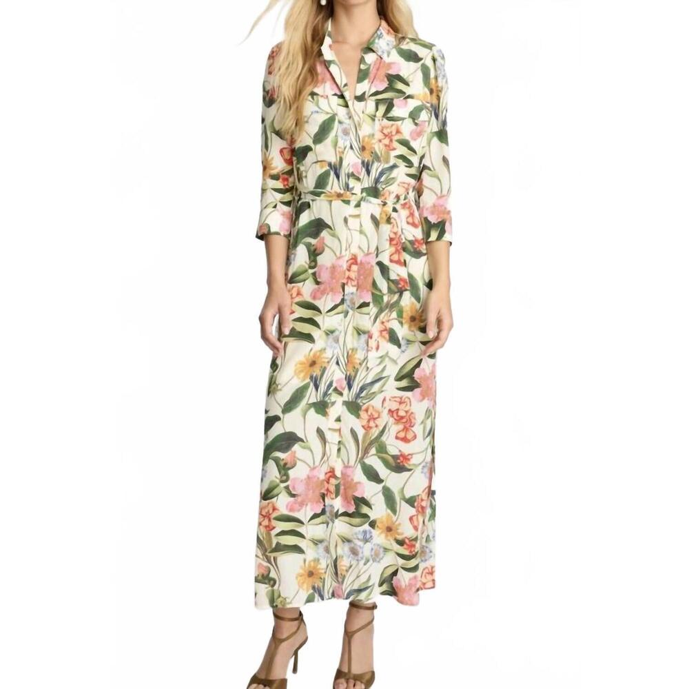 NEW CABALLERO azura floral dress in buttercream